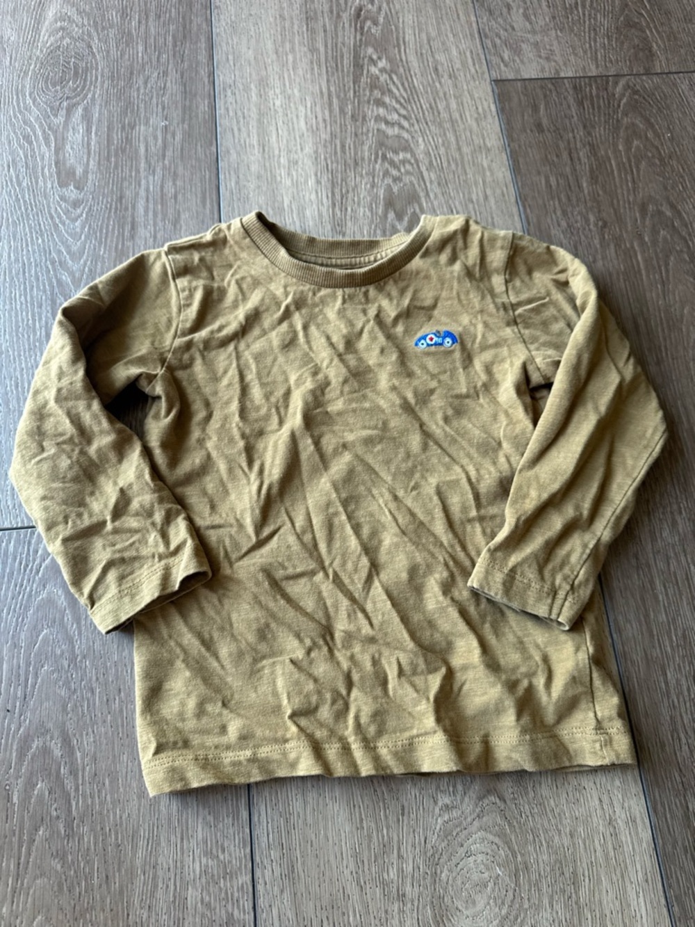 Next Mustard Long-Sleeve Tee with Small Car Patch